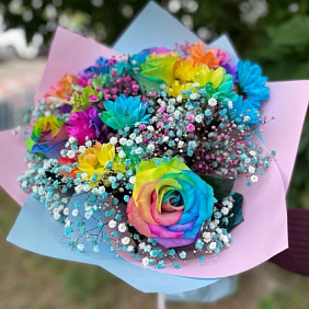 Букет цветов "Радуга" №165