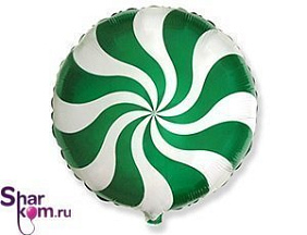 Фольгированный Шар круг "Зеленый Леденец"