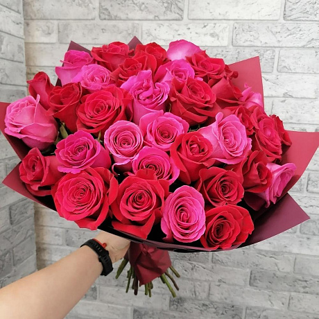 Букет из роз 21 VIP №163 - Фото 4