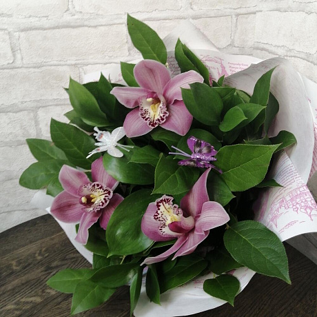 Букет цветов Летние орхидеи - Фото 3