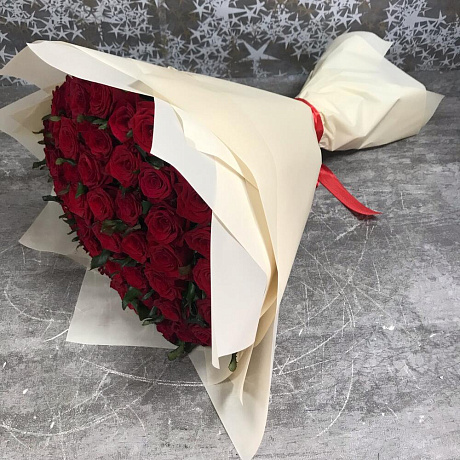 Роза красная 50см №160 - Фото 3