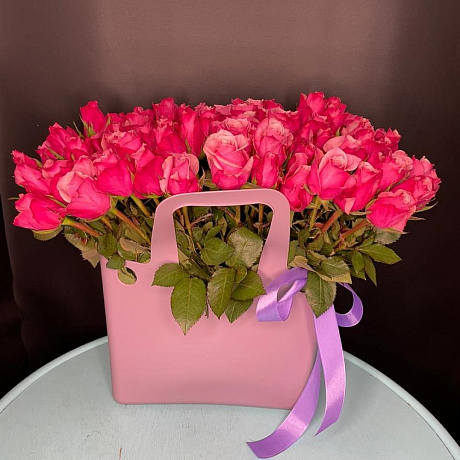 Розы в сумке ваза №160 - Фото 2