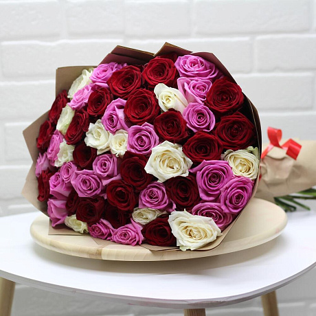 Букет из 51 микс роз - Фото 2