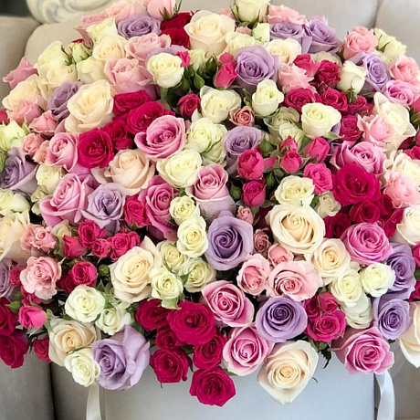 Цветы в коробке Luxury Flowers Розовый рай - Фото 4