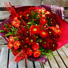 Букет цветов "Вишневый мохито"