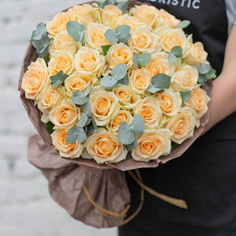 Букет кремовых роз №160 - Фото 2