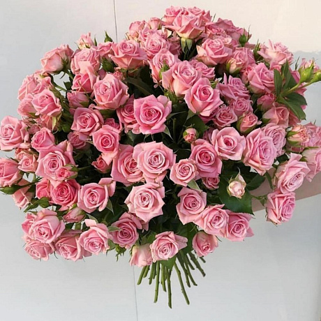 Букет из 19 кустовых розовых роз - Фото 2