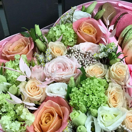 Коробка цветов сердце Карамель - Фото 3