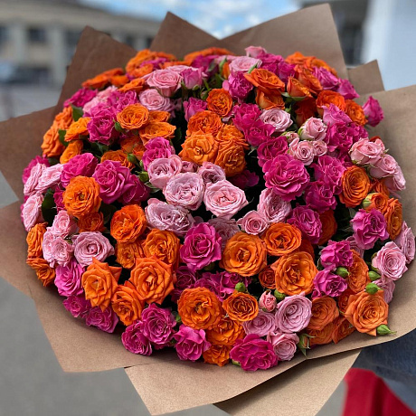 Монобукет из кустовой розы №160 - Фото 3