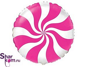 Фольгированный Шар круг "Розовый Леденец"