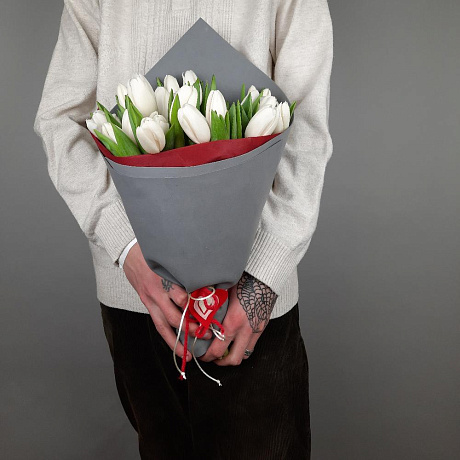 Букет Белые тюльпаны - Фото 4