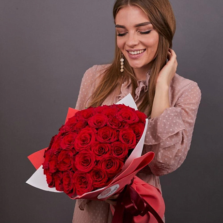 35 красных роз супер-премиум - Фото 4