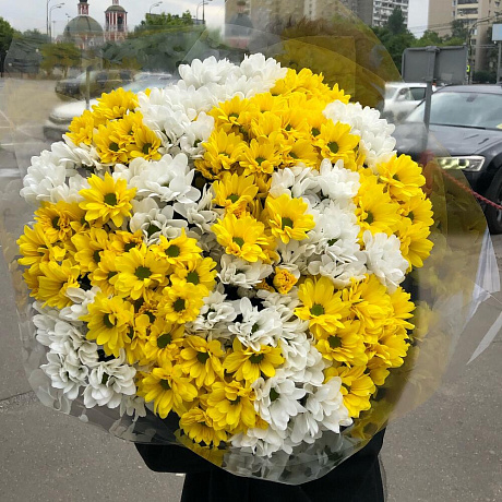 Букет кустовых хризантем №176 - Фото 3