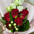 Букет из 5 красных роз и Эустомы - Фото 2