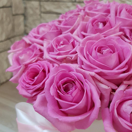 Коробка из 29 розовых роз - Фото 4