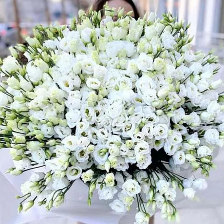 Букет из 101 белой эустомы - Фото 2