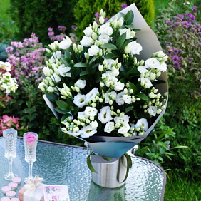 Букет белой Эустомы №161