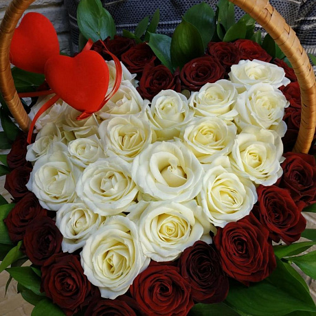 Букет цветов Белое сердце - Фото 5