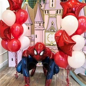Композиция из шаров "Человек-паук в замке"