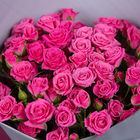 Букет из малиновых кустовых роз №160 - Фото 3