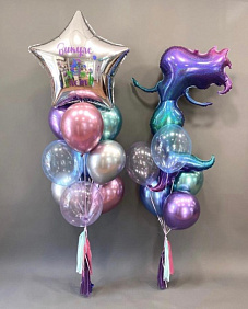 Композиция из шаров "Русалка Виолет"