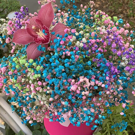 Цветы в коробке «Радуга счастья» - Фото 3