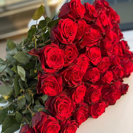 Букет из красных роз премиум сорта - Эксплорер - Фото 2
