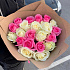 21 роза микс розовые и белые - Фото 3
