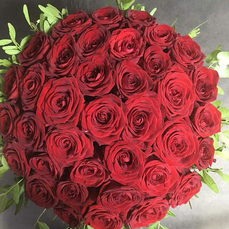 Цветы в шляпной коробке 35 роз - Фото 3