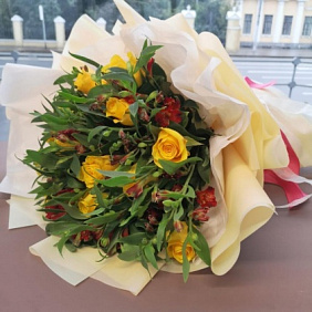 Букет цветов "Солнце на закате"