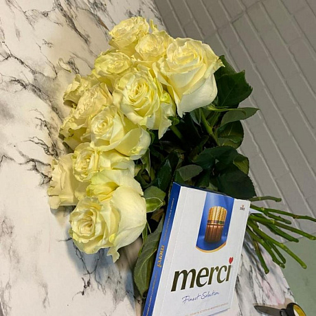 Роза белая эквадор - Фото 3