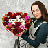 Композиция из роз с шоколадными буквами Люблю - Фото 2