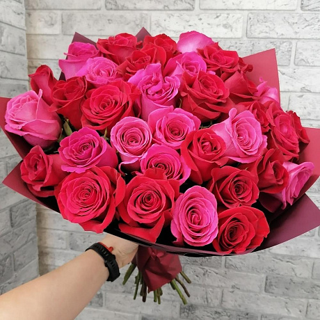 Букет из роз 21 VIP №164 - Фото 4