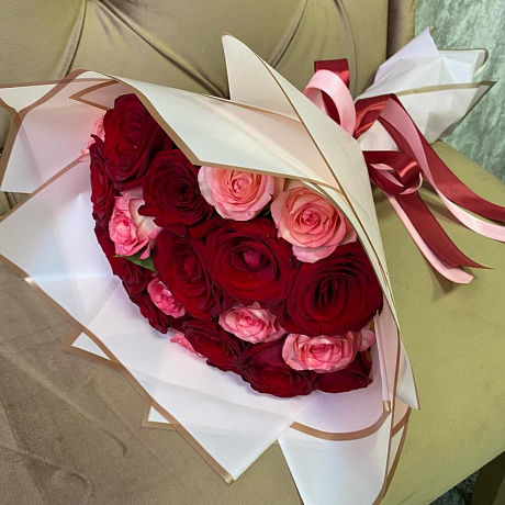 Букет из 25 роз микс №164 - Фото 6