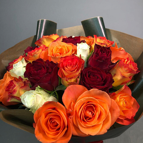 Букет из 35 кенийских роз №160 - Фото 4