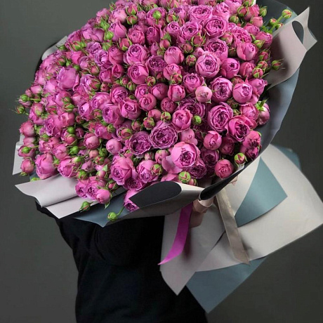 Букет кустовых пионовидных роз Мисти баблз - Фото 3