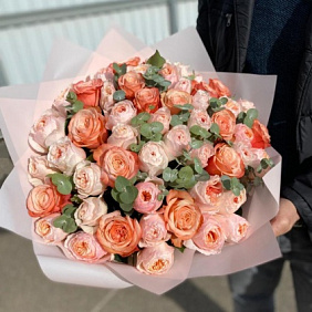 Букет оранжевых роз №162