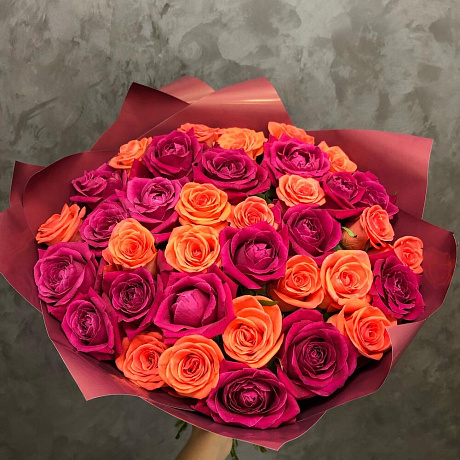 Букет из 35 роз №163 - Фото 3