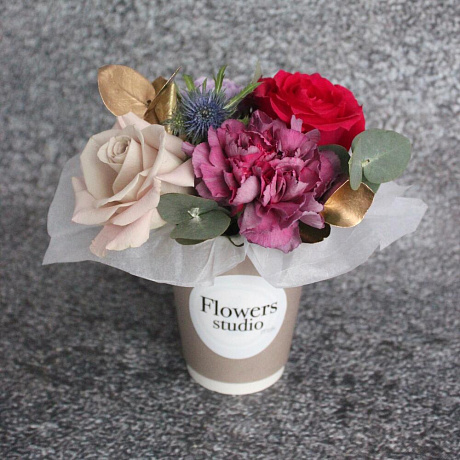 Букет цветов Цветочный стаканчик - Фото 5