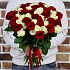 Букет из 51 красно-белой розы (50 см). N885 - Фото 1