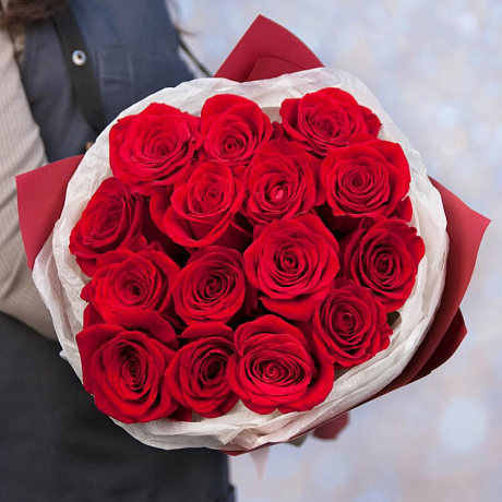 Букет соло из 15 Эквадорских роз №160 - Фото 2