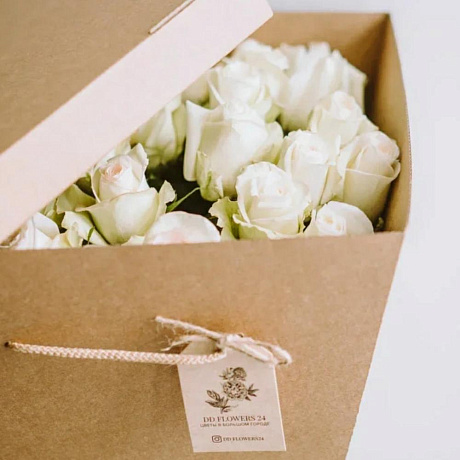 Букет цветов Розовый бал. Все в белом - Фото 4