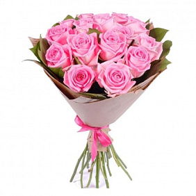 Букет из 19 роз, с зеленью