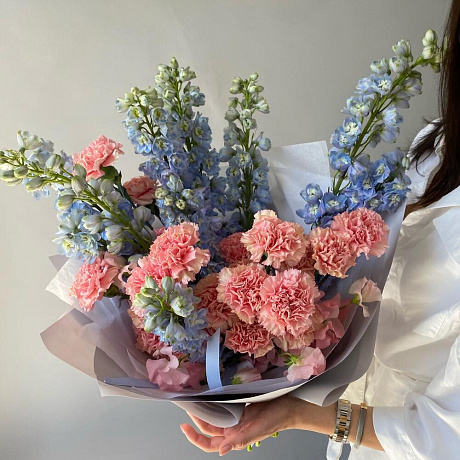 Трио Дельфиниум, Диантус и Латирус - Фото 2