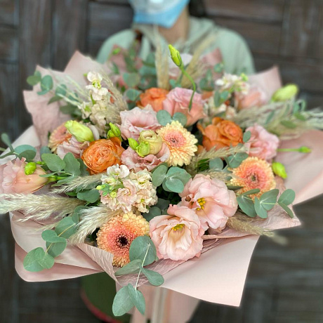 Букет цветов Пудровое чудо - Фото 2