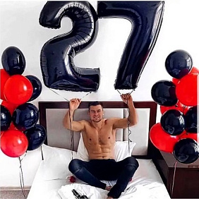 Композиция из шаров "Мужу!" Блэк Рэд