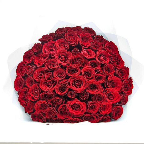 Букет из 75 красной розы - Фото 4