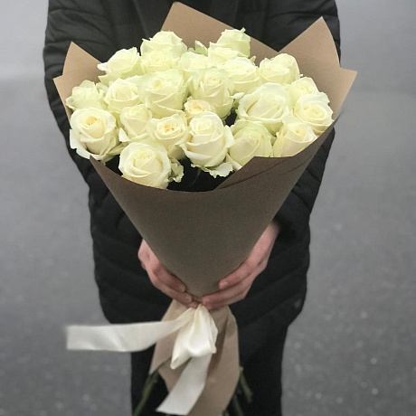 Букет из 21 белых роз - Фото 4