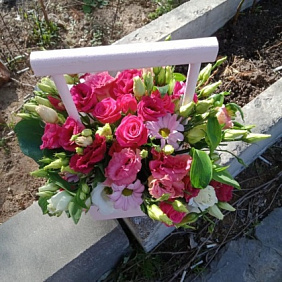 Ящик с цветами «Розовая симфония»