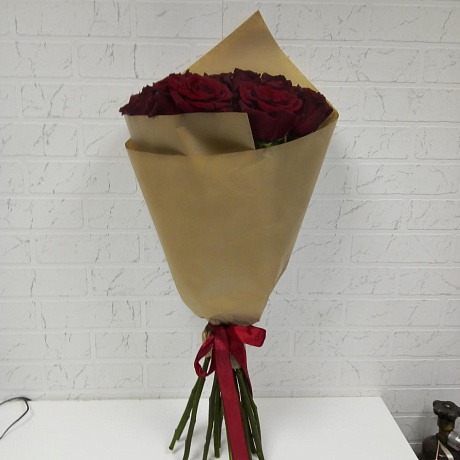 Роза красная 15 шт №160 - Фото 3